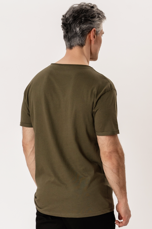 Deep Neck T -Shirt - Πράσινο