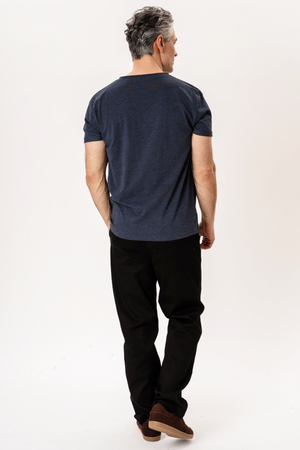 Deep Neck T -shirt - Mottled Blue