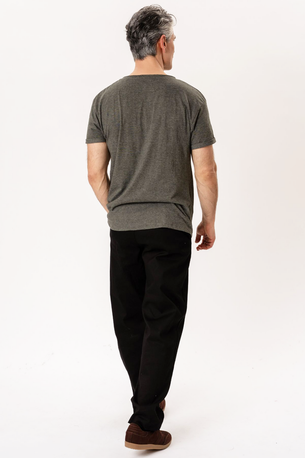Deep Neck T -shirt - σκούρο γκρι