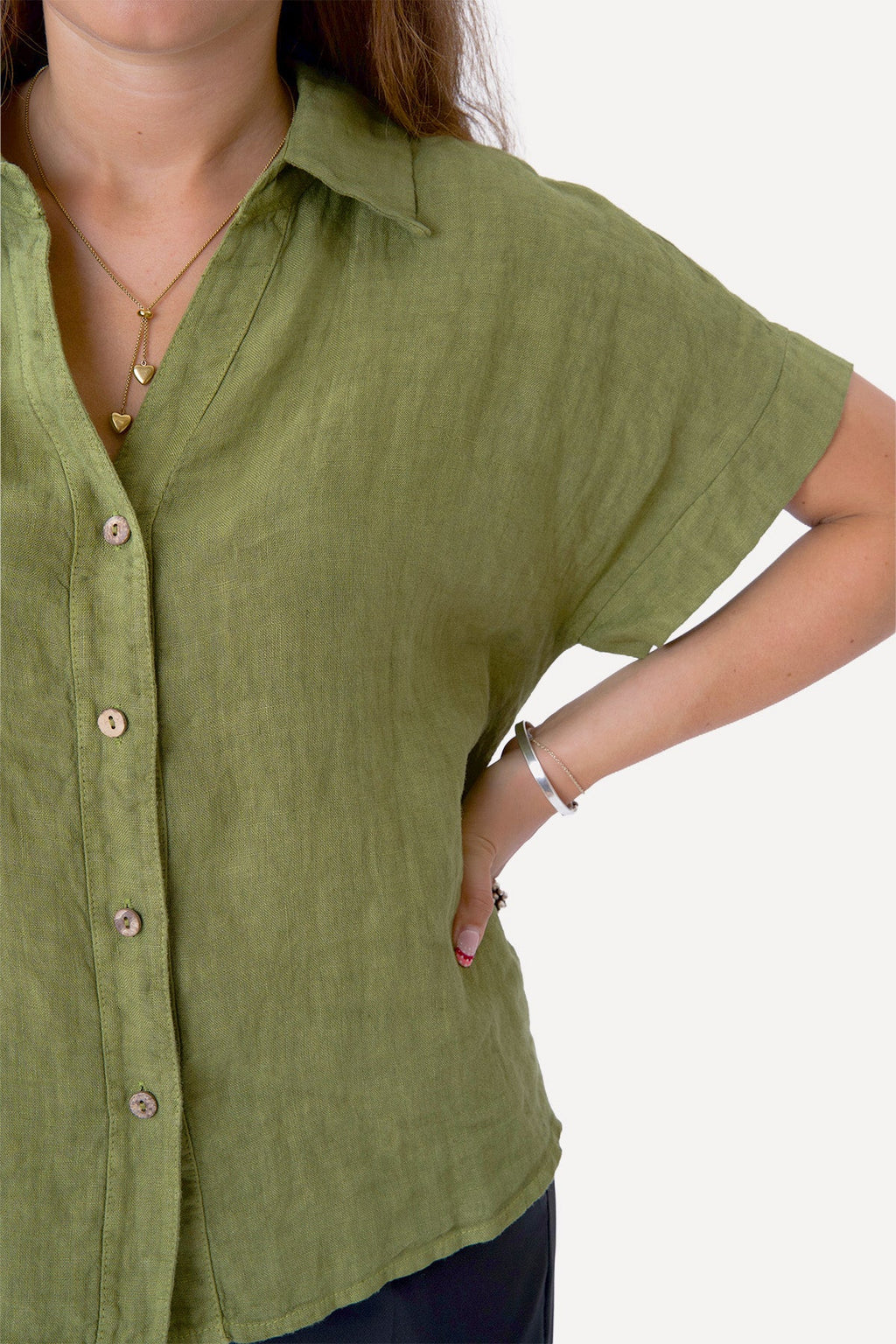 Astrid Linen Shirt - Olive