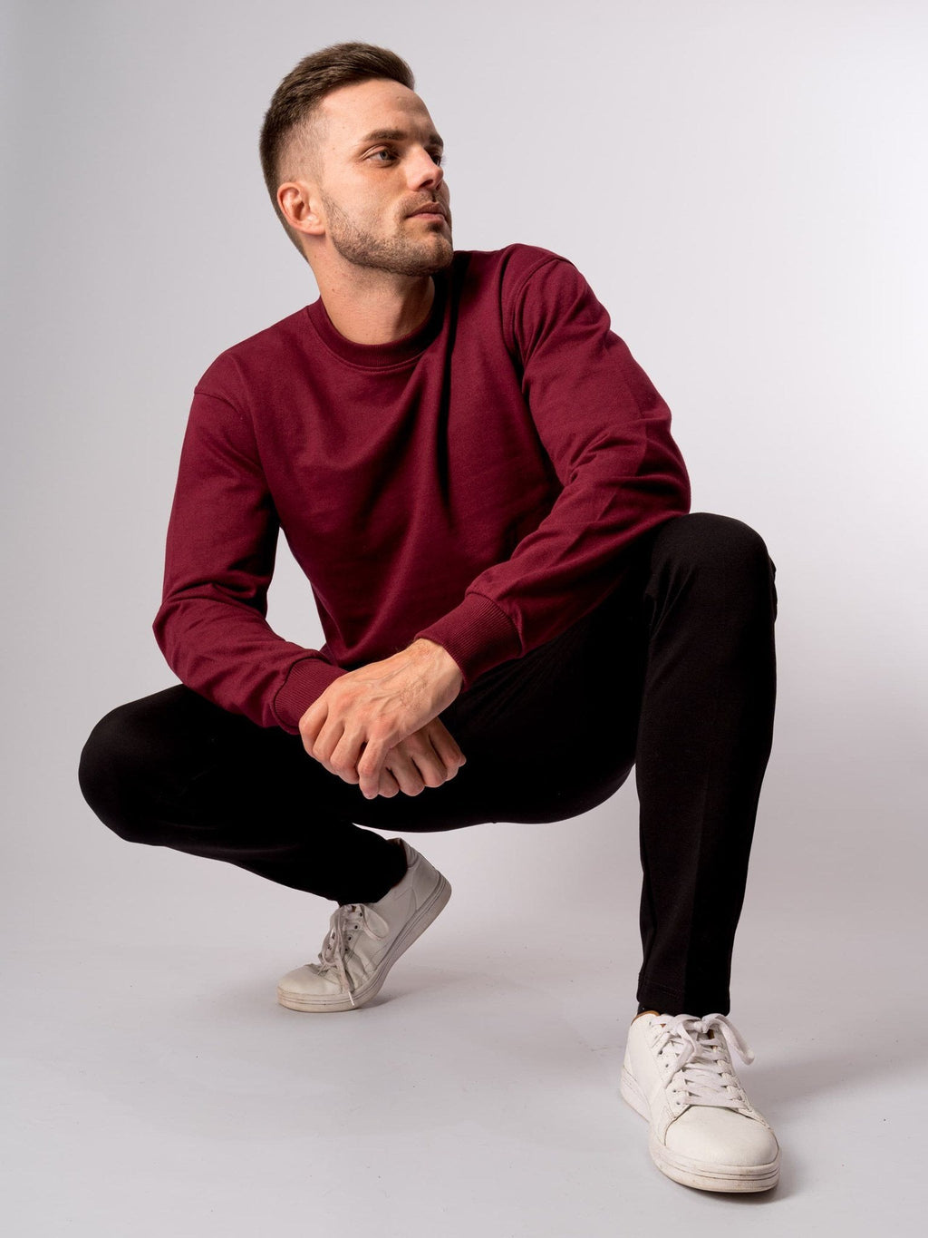 Basic Crewneck - Burgundy Red