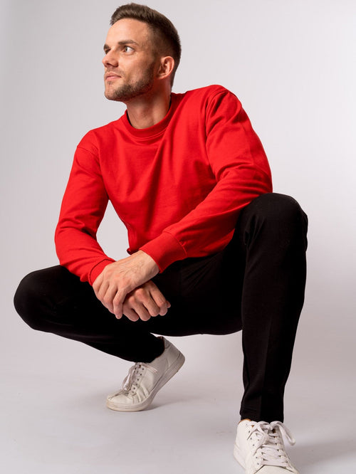 Basic Crewneck - Danmarks Rød - TeeShoppen - Rød