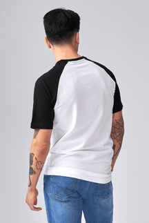 Basic raglan t -shirt - μαύρο και άσπρο