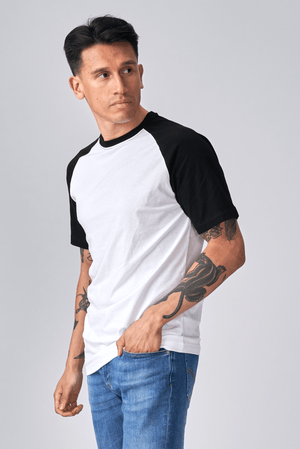 Basic raglan t -shirt - μαύρο και άσπρο