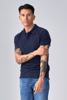 Muscle Polo Shirt - Navy