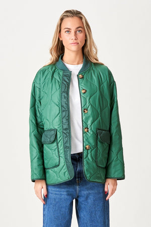 Quilted Block Jacket - Green
