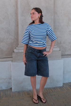 Denim jorts - μαύρο denim