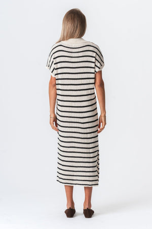 Victoria Dress - Λευκό/Μαύρο