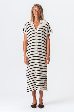 Victoria Dress - Λευκό/Μαύρο