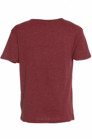 Deep Round Neck - Mottled Red