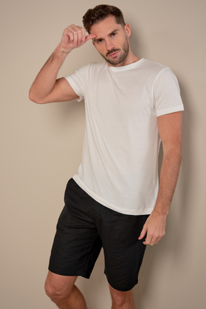 Λινό Shorts - Μαύρος