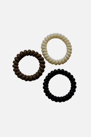 Spiral Elastics (6 pcs.) - Black/brown/beige