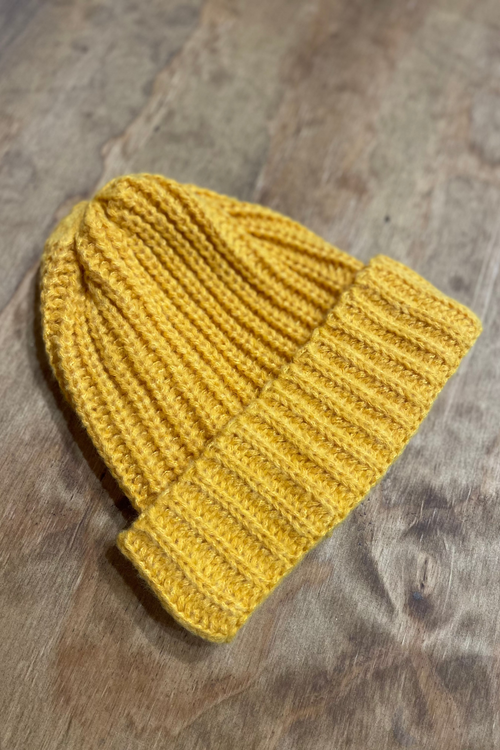 Ribbed Beanie - Yellow