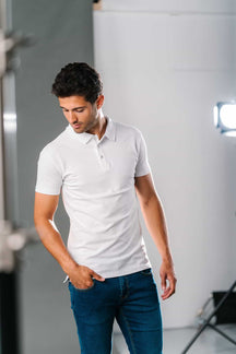 Muscle Polo Shirt - White