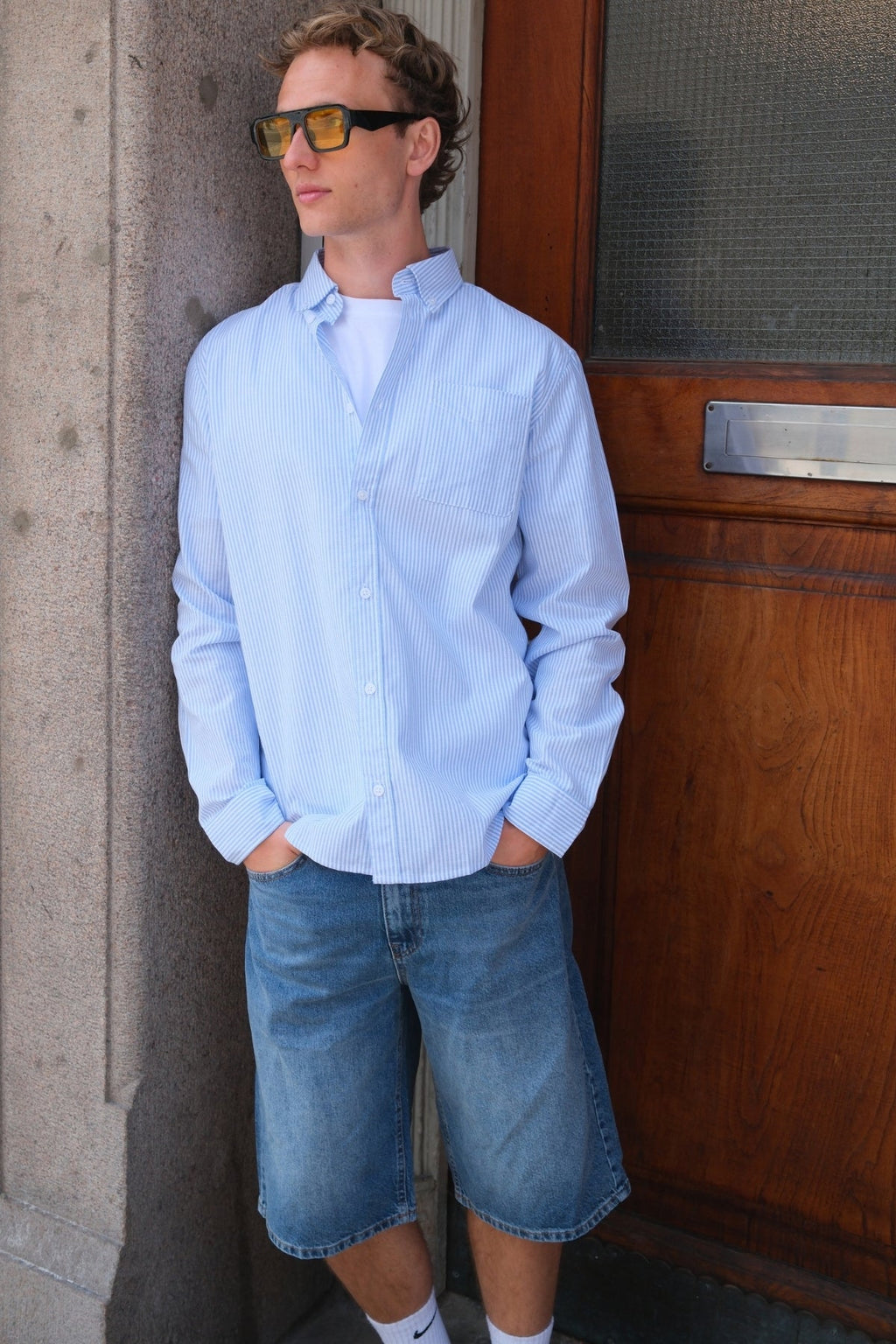 Denim Shorts Loose - Blue