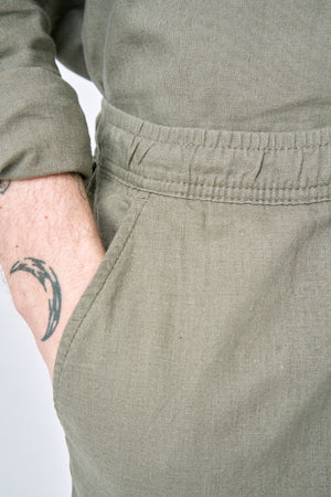 Λινό Pants - Στρατός