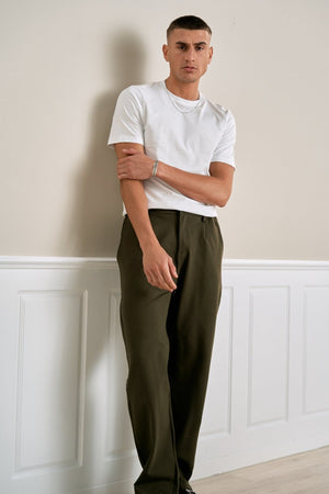 Suit Pants Loose - Army Green