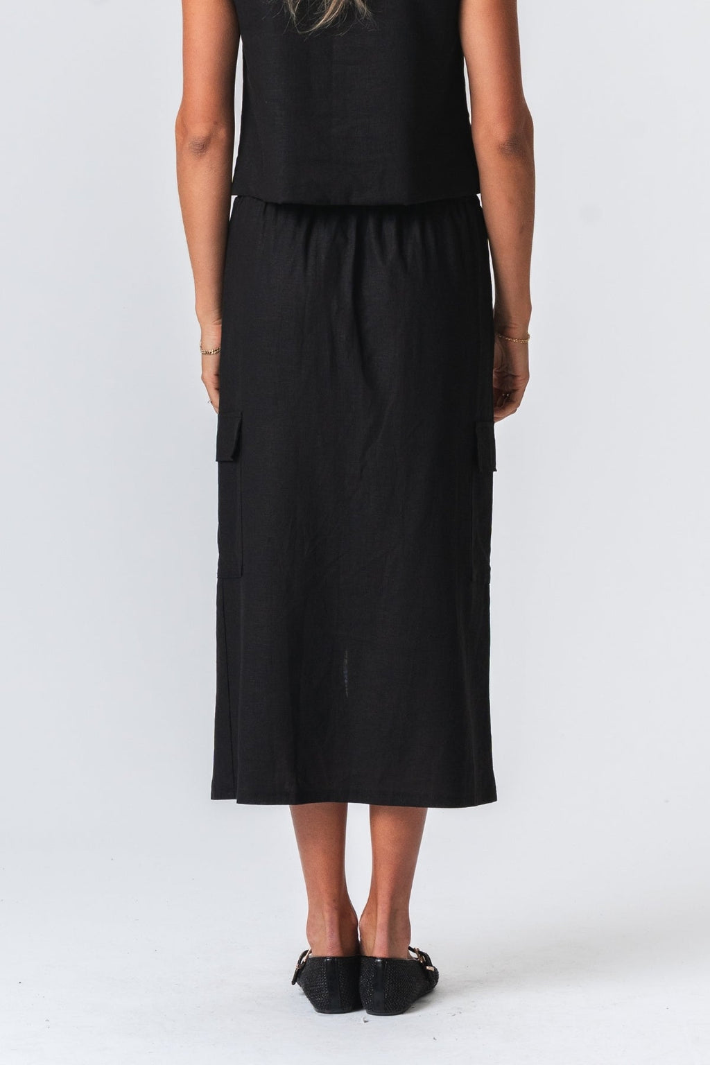 Linen Skirt - Black
