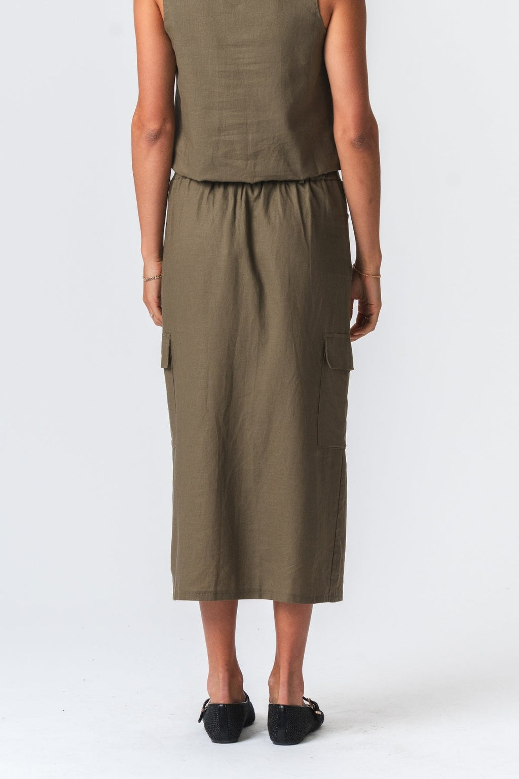 Linen Skirt - Green