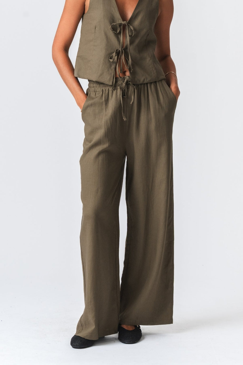 Linen Pants - Green