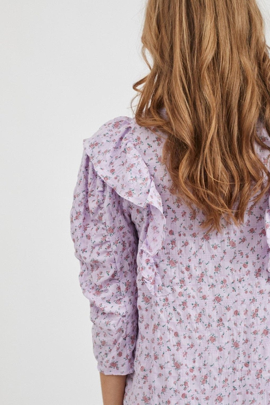 Μονό φόρεμα με μακριά μανίκια - ροζ