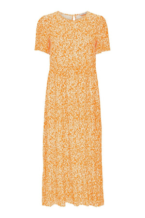 Malle Midi Dress - Flowered Orange