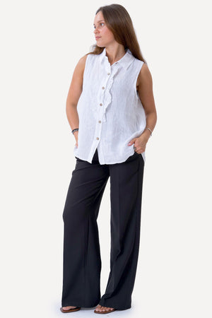Mio Linen Top - White