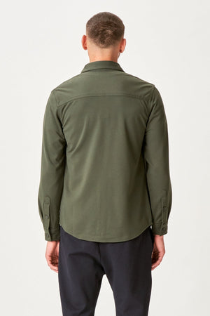 Performance Regular Overshirt - Dark Olive