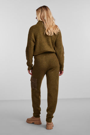 Naura πλεκτό Pants - Πράσινο FIR