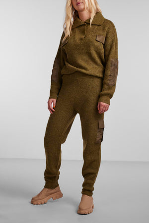 Naura πλεκτό Pants - Πράσινο FIR