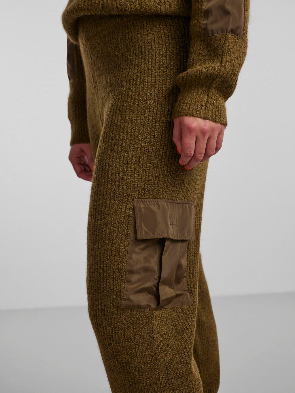 Naura πλεκτό Pants - Πράσινο FIR