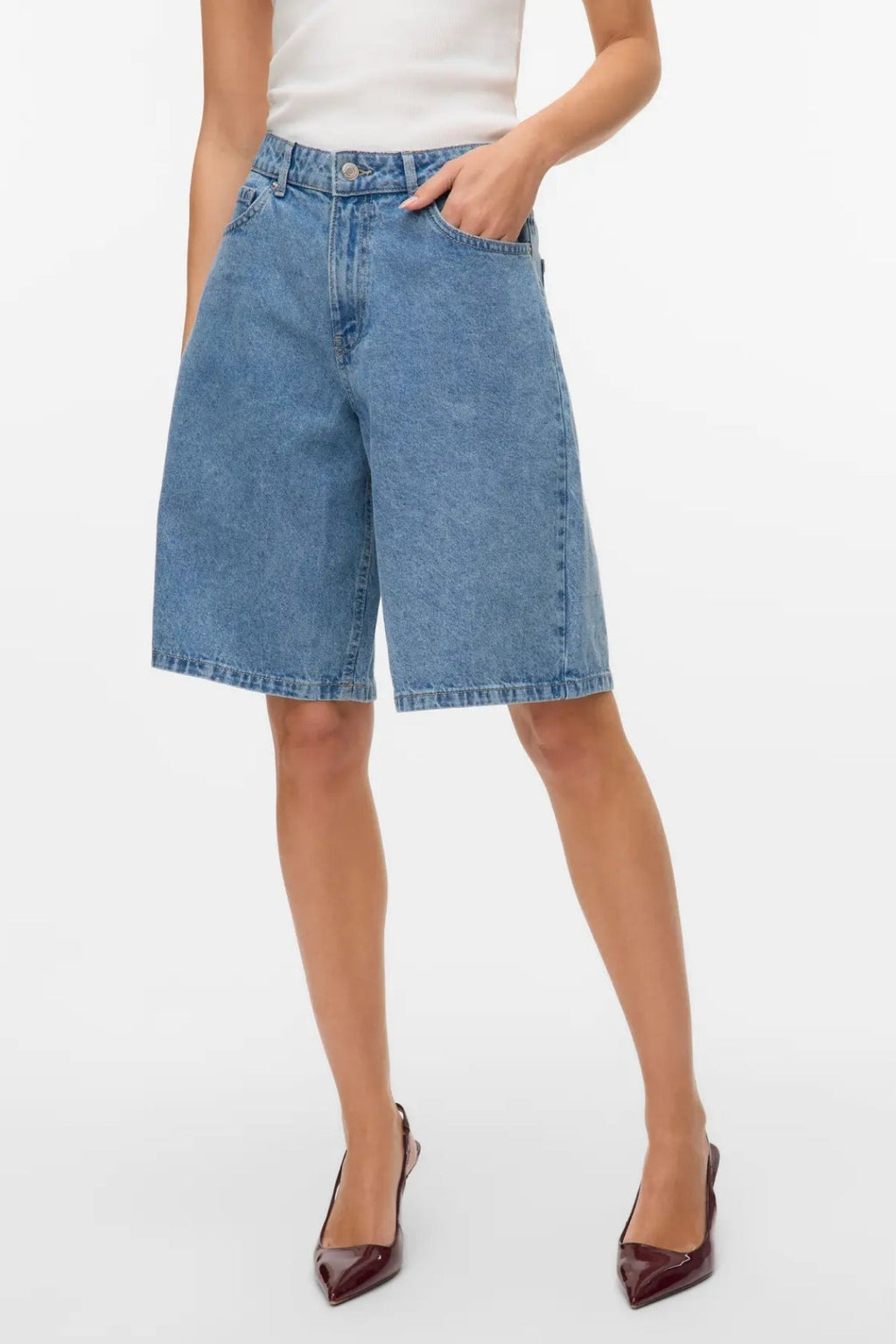 Kath Long Denim Shorts - ανοιχτό μπλε denim