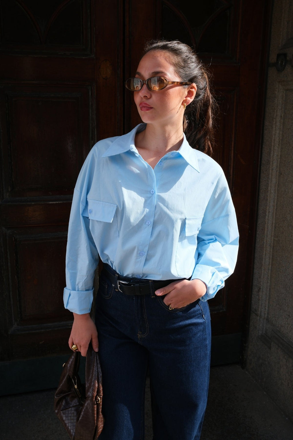 Clara Oversized Shirt - Light Blue