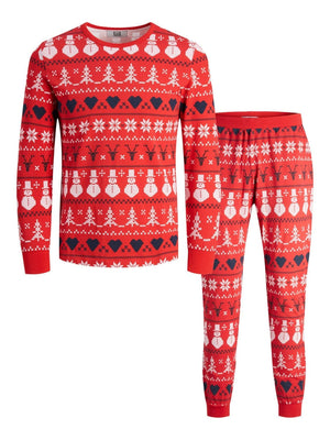 Snowflake Junior Pyjamas - Rød - TeeShoppen - Rød