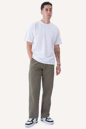 Straight Cotton Chino - Olive