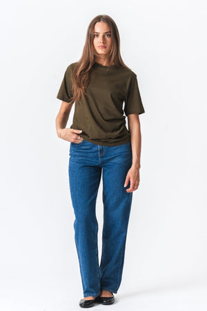 Υπερμεγέθη μπλουζάκι - ελιά (κυρία)