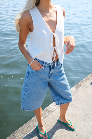 Linen Vest - Off White