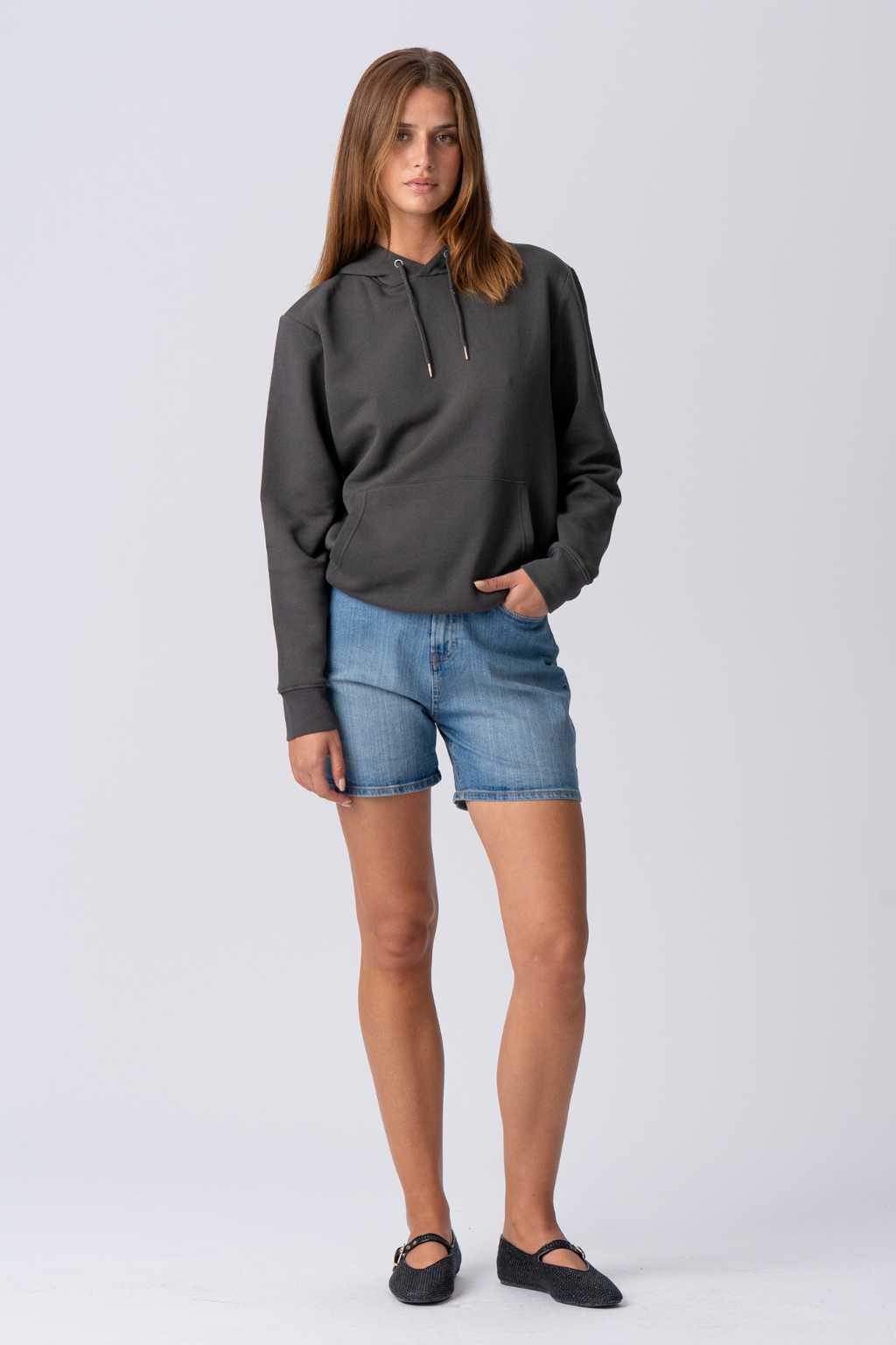 Sweatshirt Hoodie - σκούρο γκρι