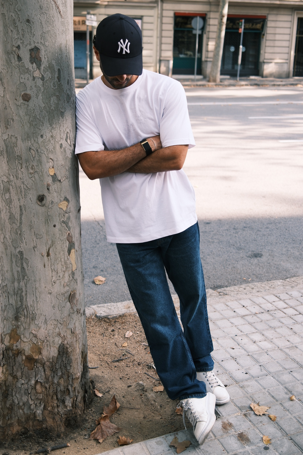 Χαλαρά τζιν προσαρμογής - σκούρο μπλε denim