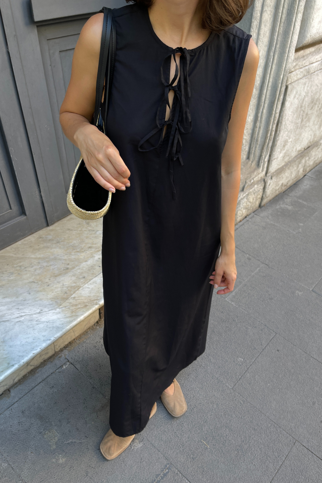 Jenna Tie Dress - Black