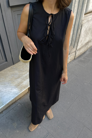 Jenna Tie Dress - Black