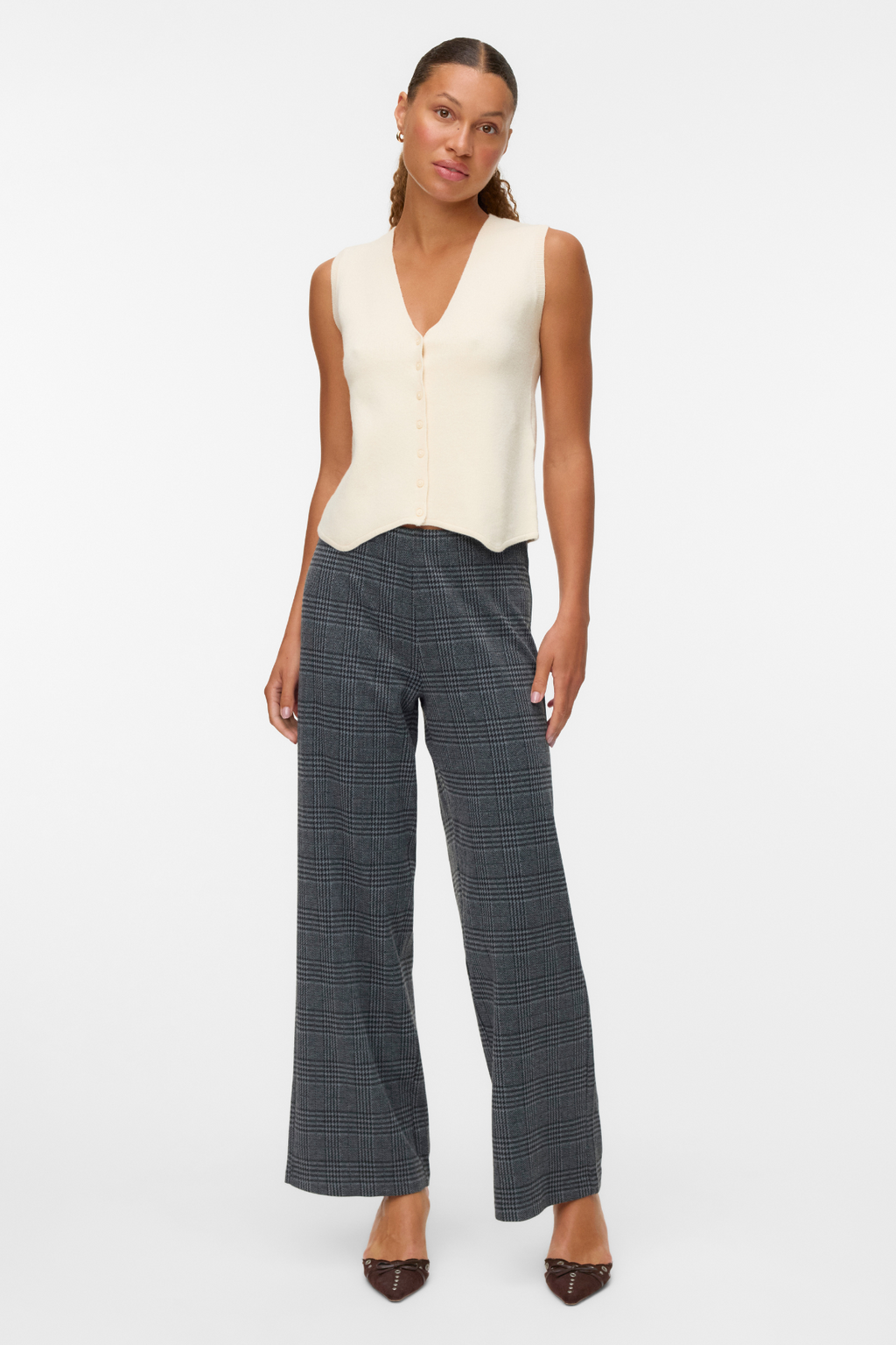 Gold V-Neck Vest - Birch