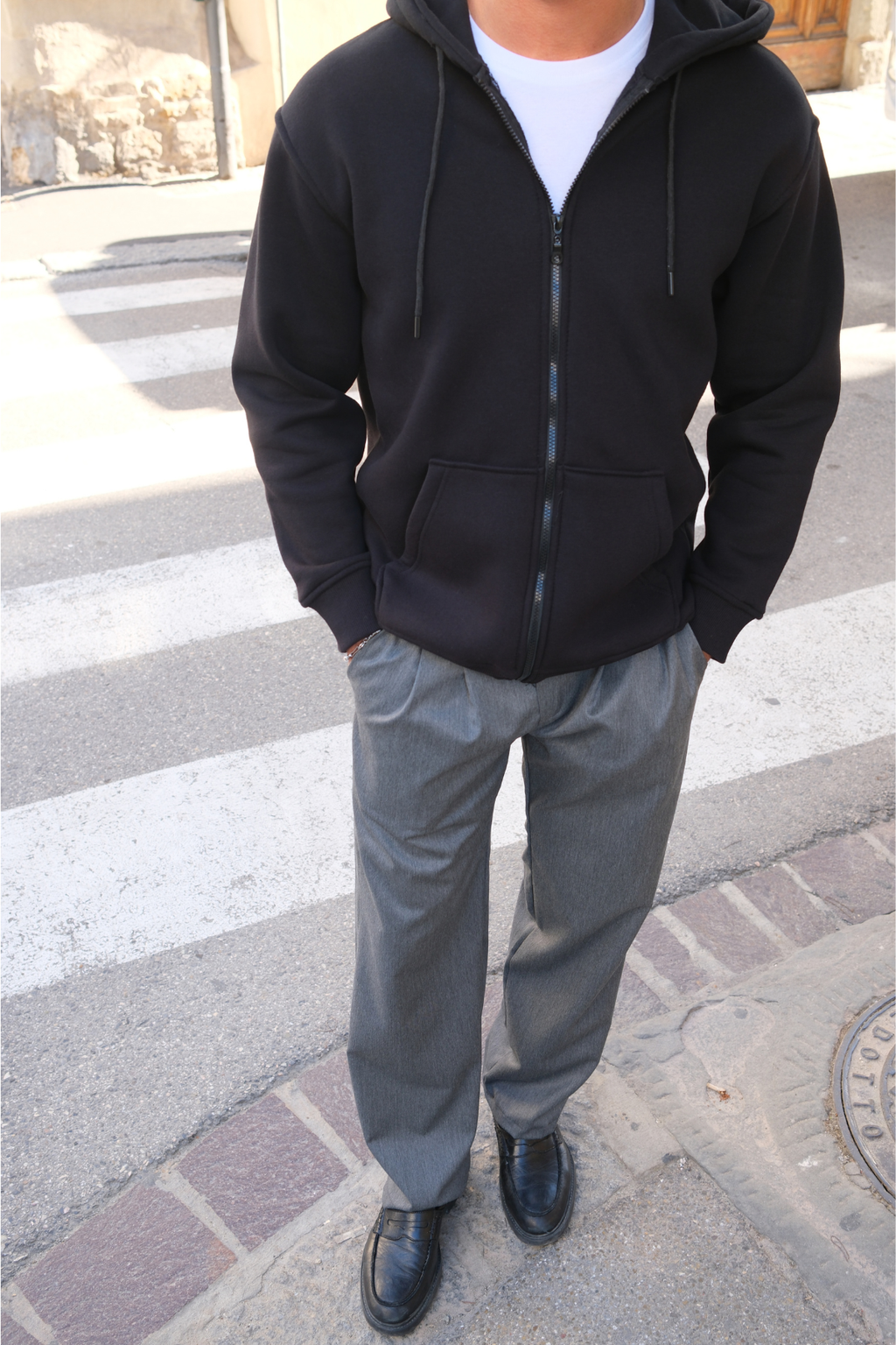 Χαλαρό φερμουάρ - μαύρο