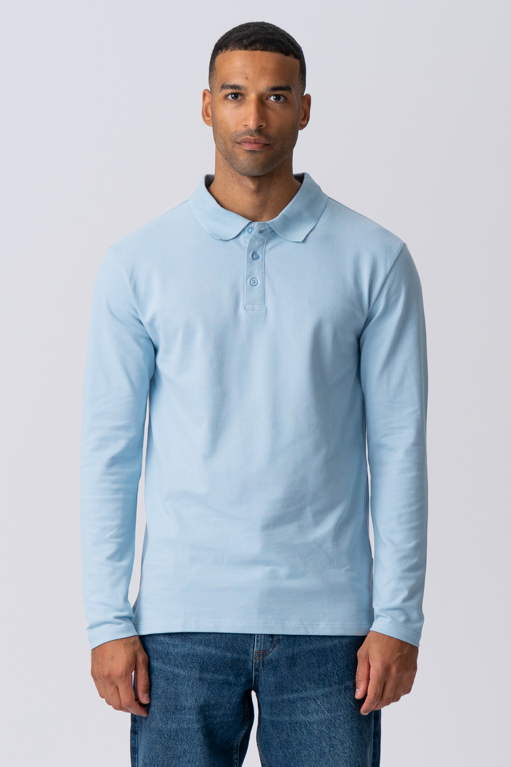 Muscle Μακρύς πουκάμισο πόλο - ανοιχτό μπλε