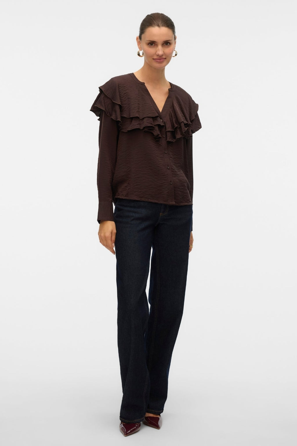 Lizzi Flounce Top - Chocolate Torte