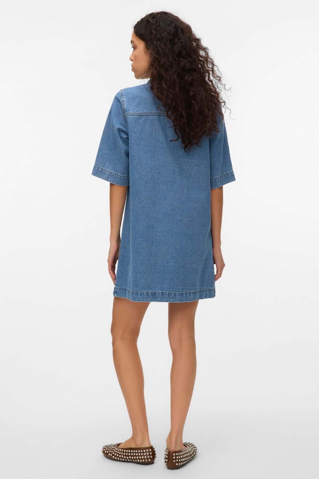 Fenja Short Denim Dress - Μεσαίο μπλε denim