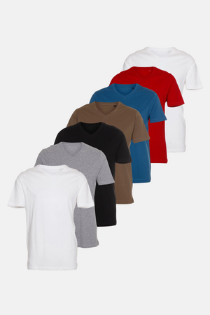 Basic V-neck T-Shirt - Package Deal (7 pcs)