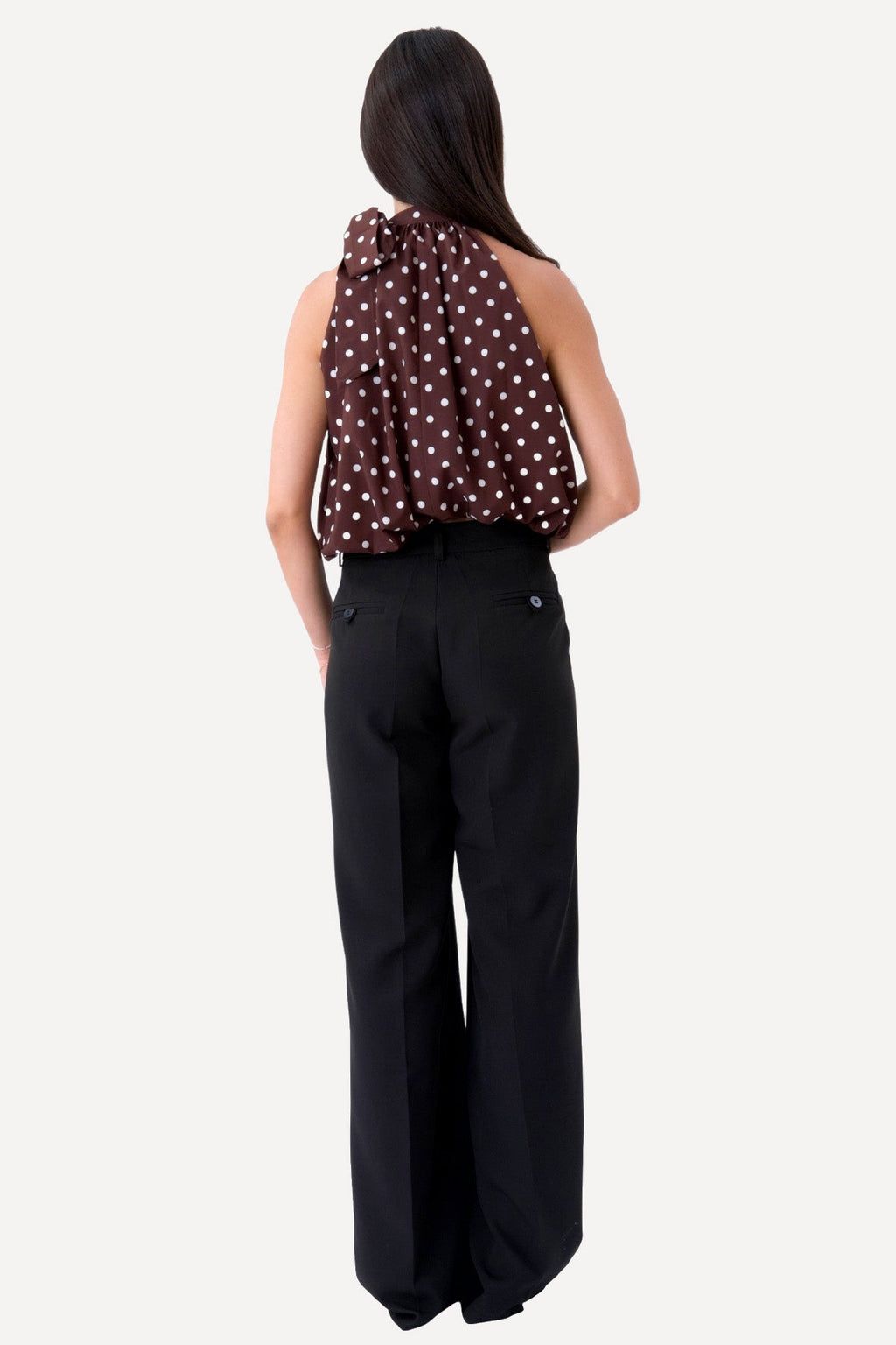Wilma Top - Brown/White Dots
