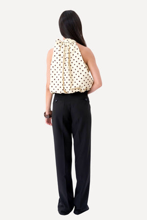 Wilma Top - Yellow/Brown Dots