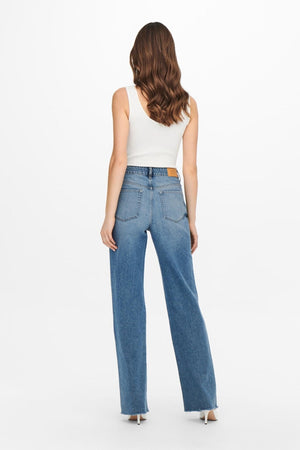 Zikka Color Block Pants - Μεσαίο μπλε denim